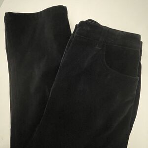 Talbots Velveteen Pants Straight Leg Women's Size 8 Black Inseam High Waist